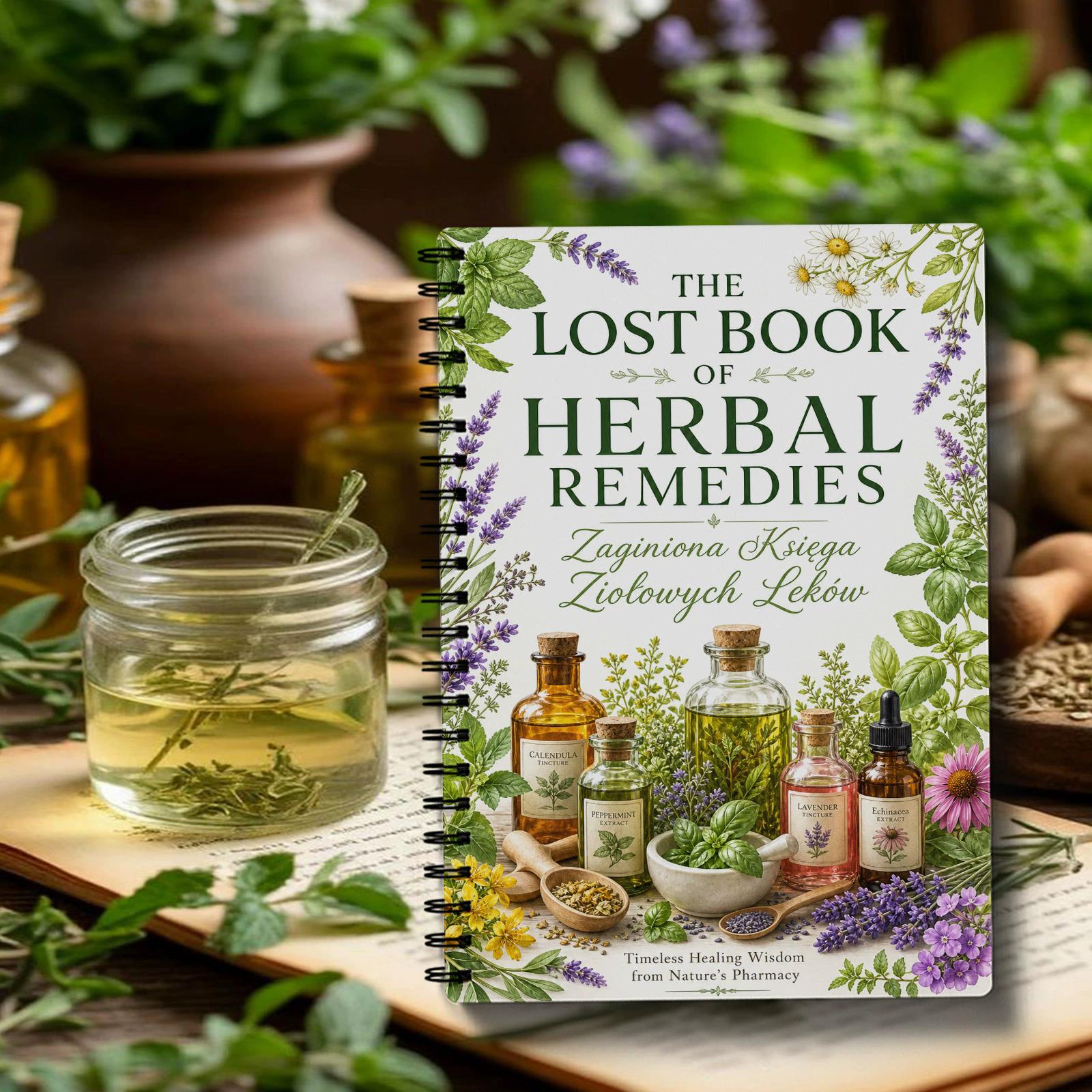 Herbal Wellness For You - Herbal Remedies Spiral Notebook Polish Edition