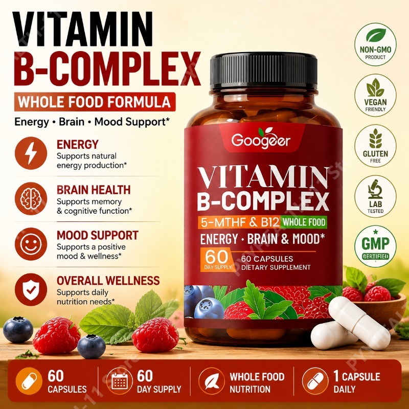 Herbal Wellness Blend - B Complex Vitamins Supplement with Biotin