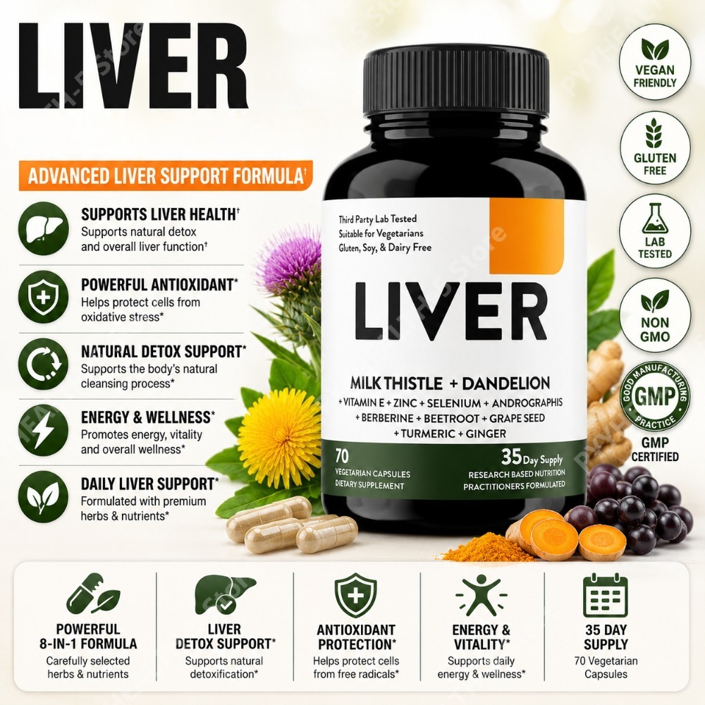 Herbal Wellness Blend - Milk Thistle Dandelion Root Capsules with
