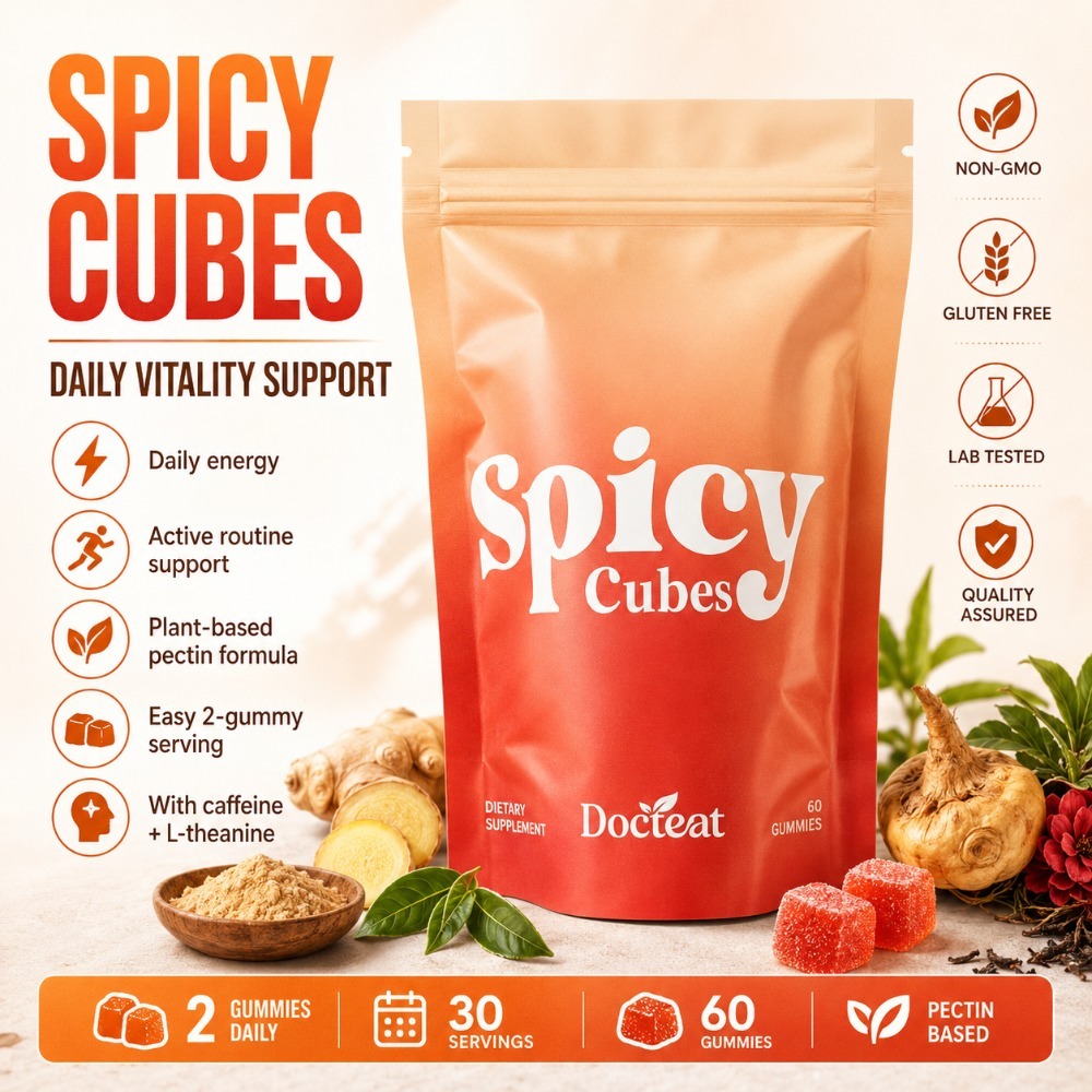 Docteat Spicy Cubes Gummies 60 - огляд і ціна Herbal Wellness Blend