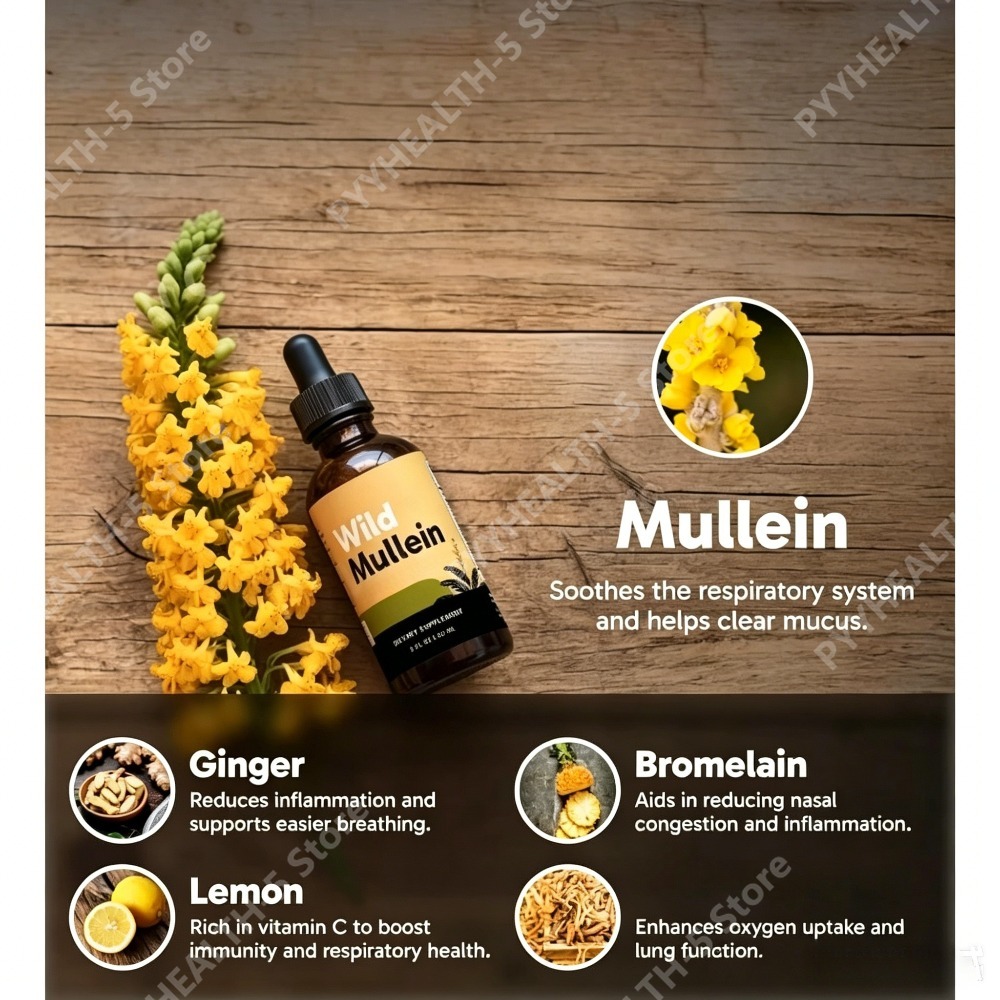 Wild Mullein Leaf Drops with G - огляд і ціна Herbal Wellness For You