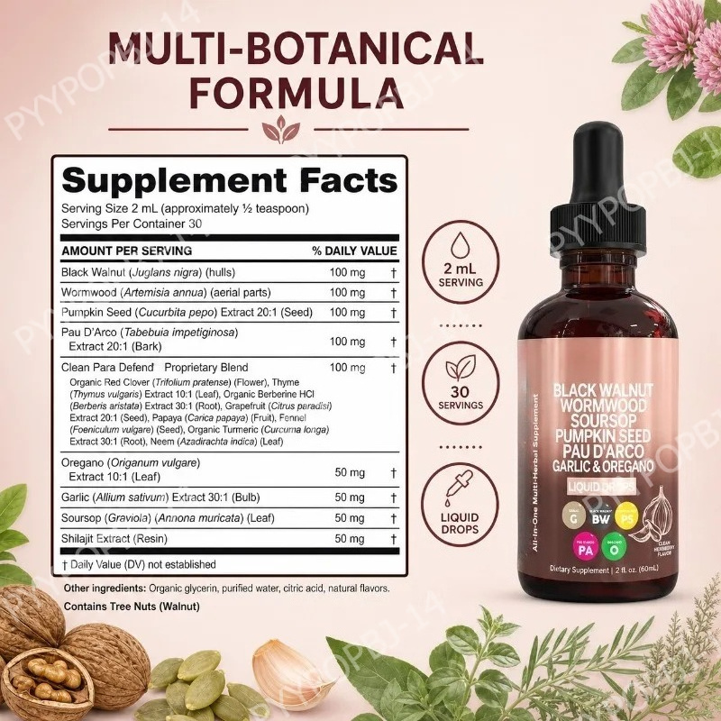Herbal Liquid Drops with Garli - огляд і ціна Herbal Wellness Blend