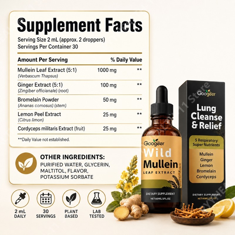 Mullein Liquid Drops Herbal Bl - огляд і ціна Herbal Wellness Blend