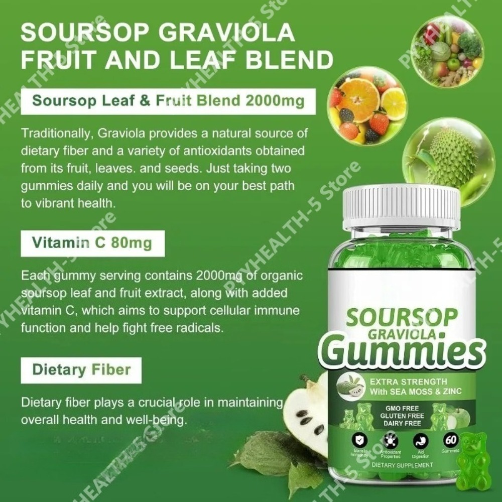 Soursop Graviola Gummies 2000m - огляд і ціна Herbal Wellness Blend